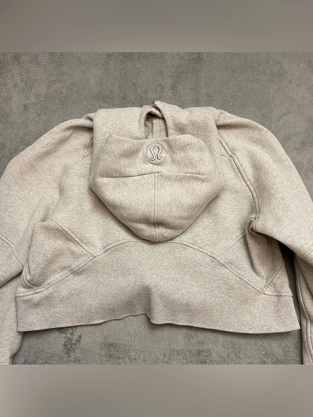 Lululemon Scuba Oversized 1/2 Zip Hoodie Heathered Core Ultra Light Grey M/L